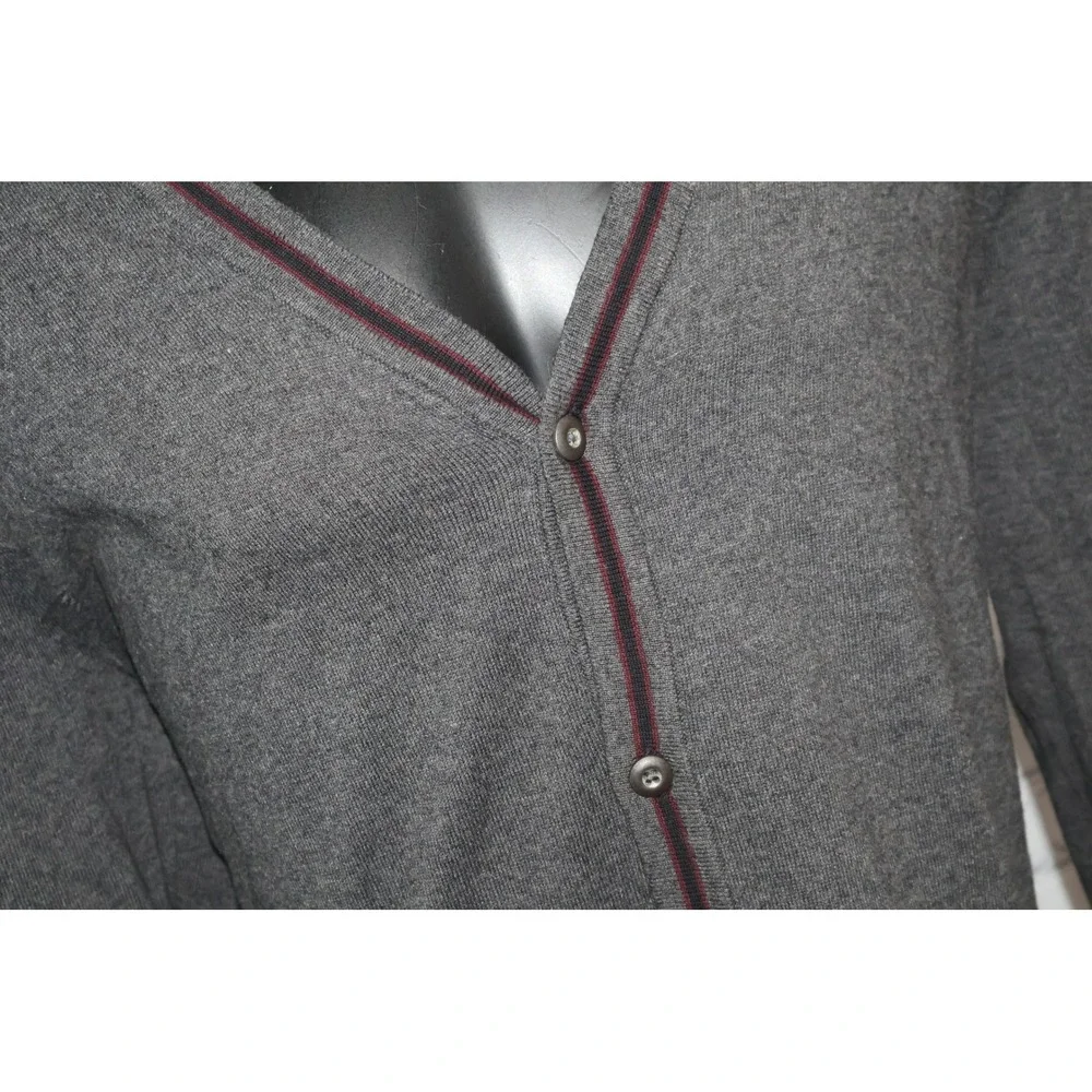Banana Republic Cardigan Mens XL Gray V-Neck Cotton Wool Blend Front Button